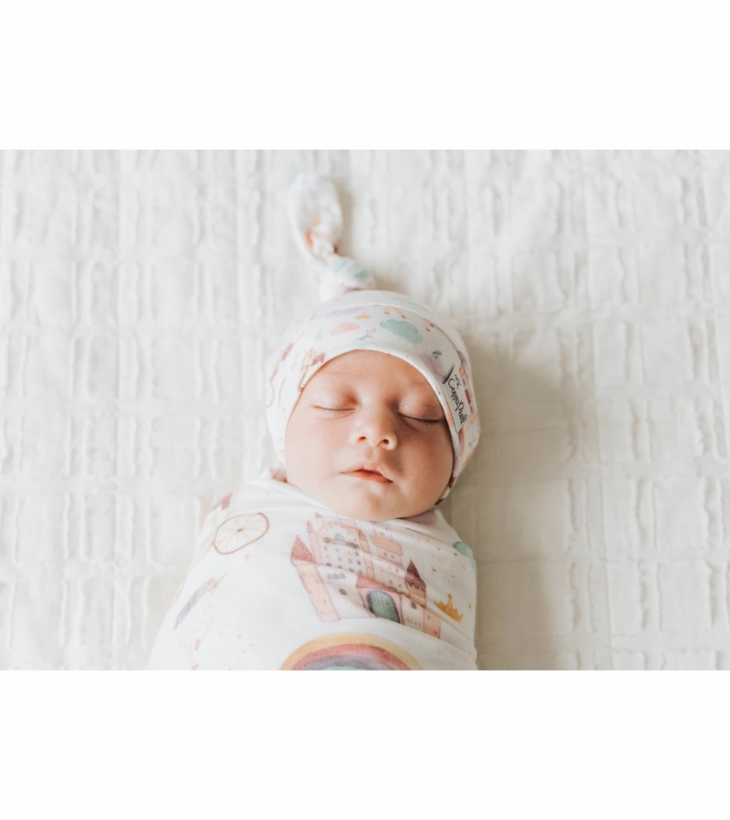 Copper Pearl Newborn Top Knot Hat Enchanted