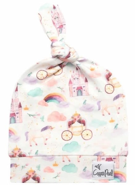 Copper Pearl Newborn Top Knot Hat - Enchanted