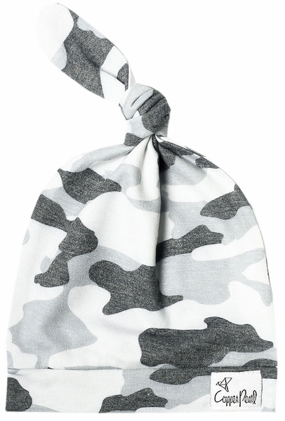 Copper Pearl Newborn Top Knot Hat - Gunnar