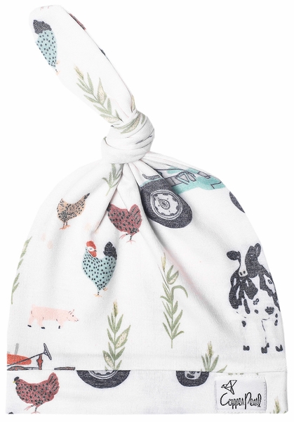 Copper Pearl Newborn Top Knot Hat - Jo