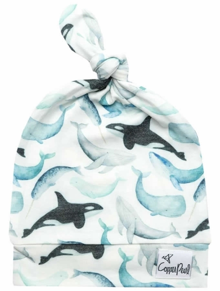 Copper Pearl Newborn Top Knot Hat - Kai