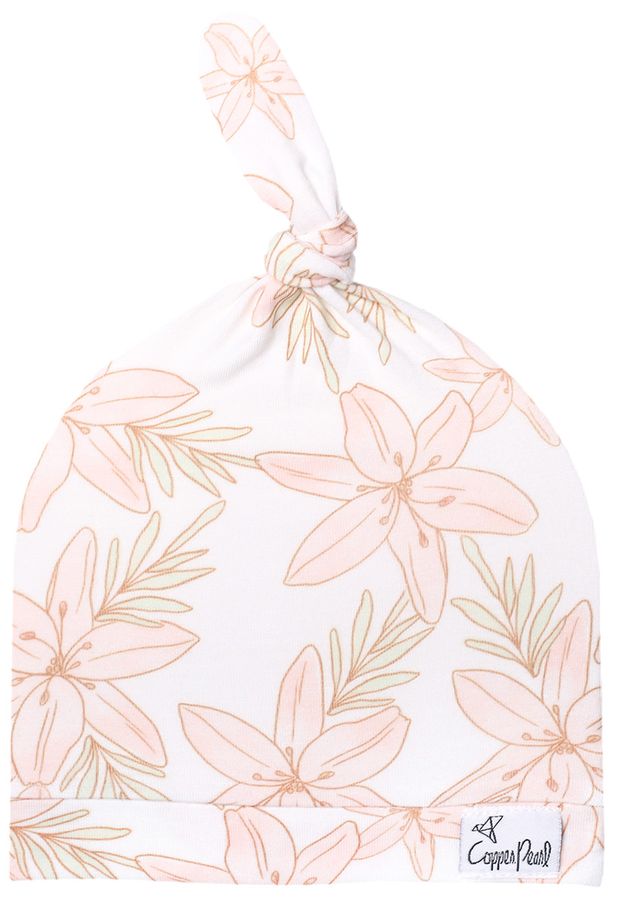 Copper Pearl Newborn Top Knot Hat Kiana