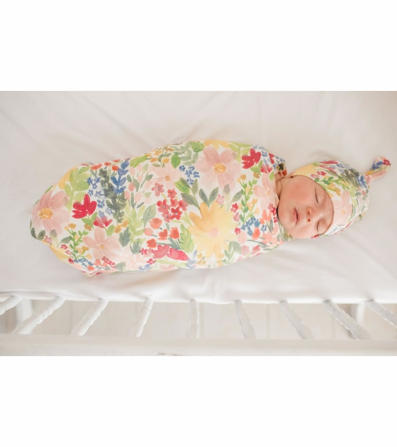 Copper Pearl Newborn Top Knot Hat Lark