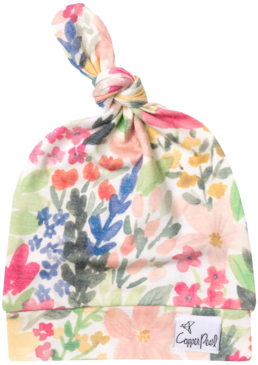 Copper Pearl Newborn Top Knot Hat Lark