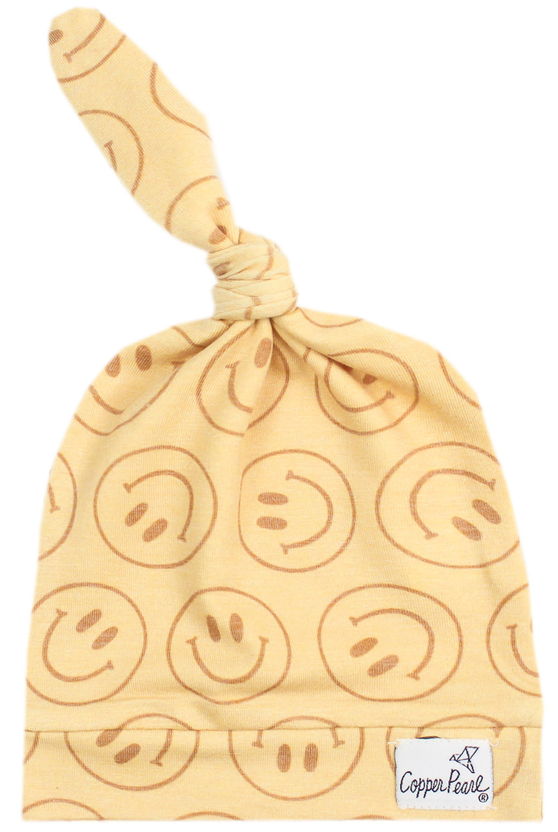 Copper Pearl Newborn Top Knot Hat Vance