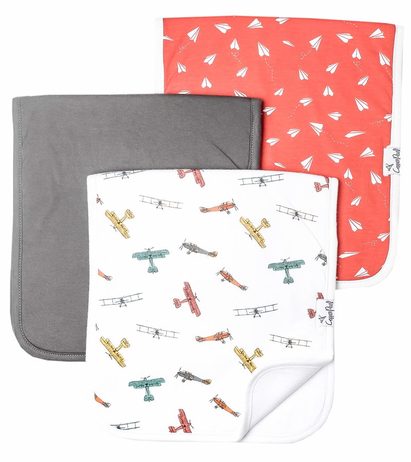 Copper Pearl Premium Burp Cloths, 3 Pack Ace