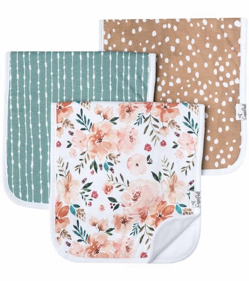 Copper Pearl Premium Burp Cloths, 3 Pack Autumn