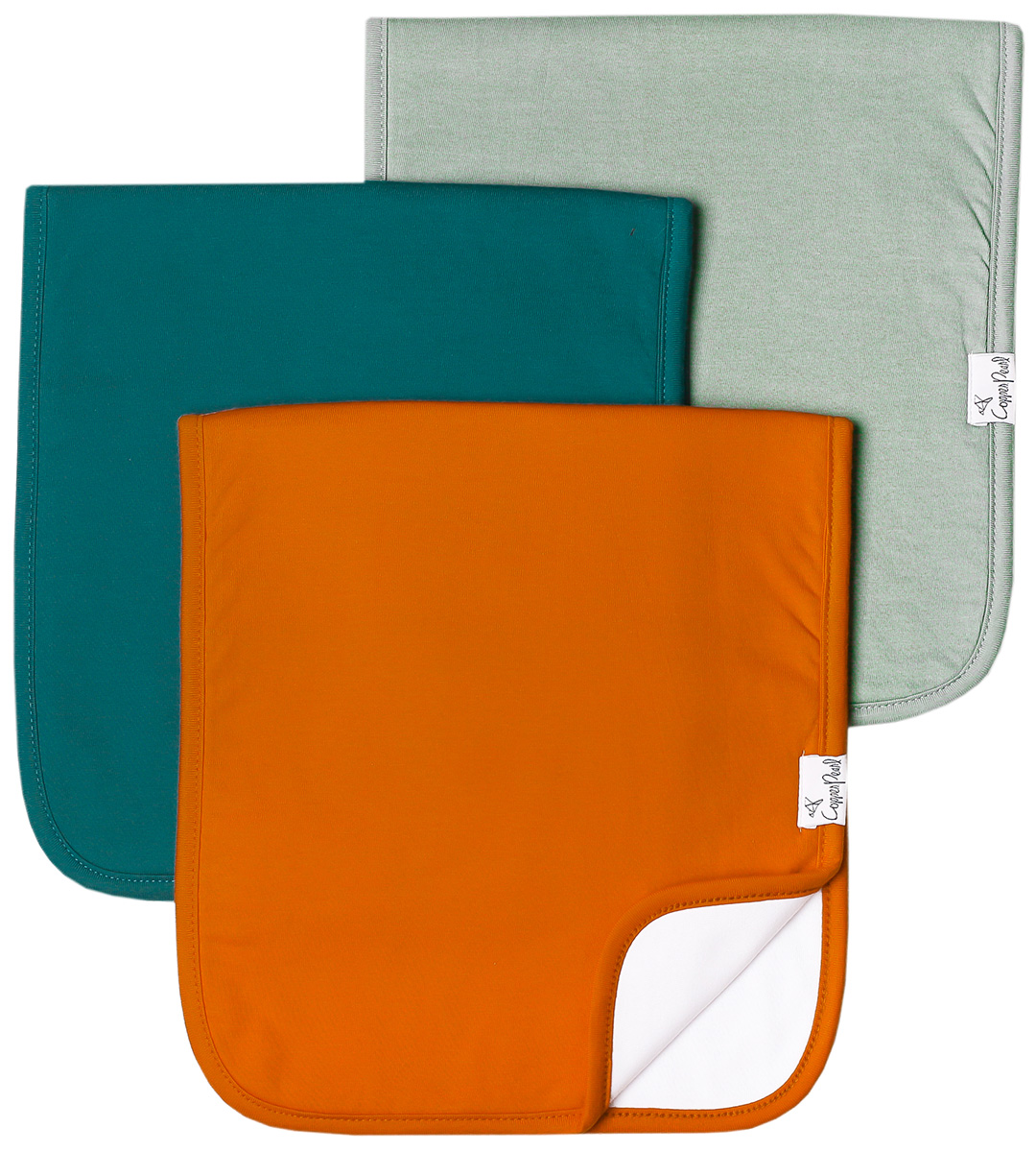 Copper Pearl Premium Burp Cloths, 3 Pack Blaze