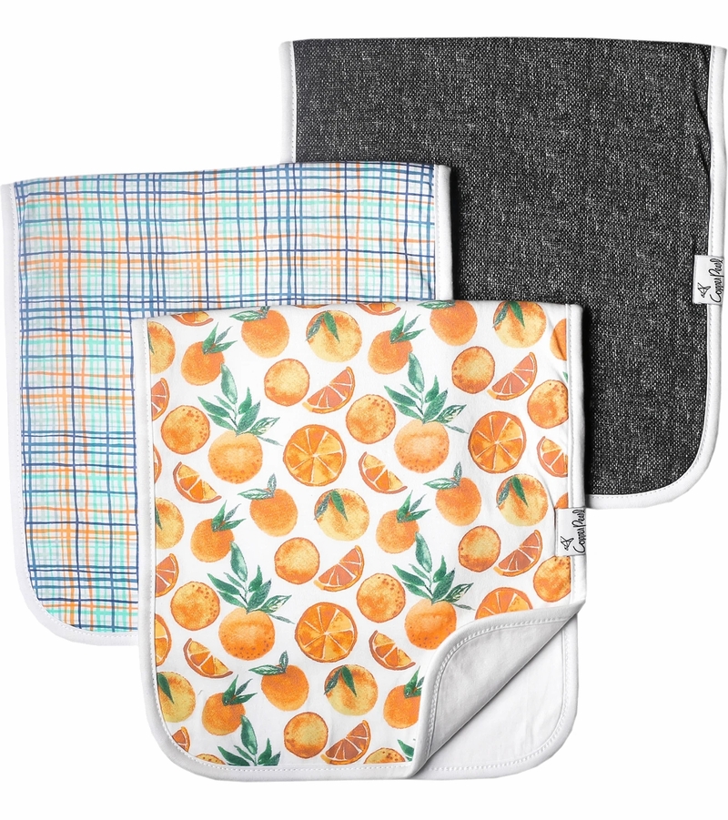 Copper Pearl Premium Burp Cloths, 3 Pack Citrus