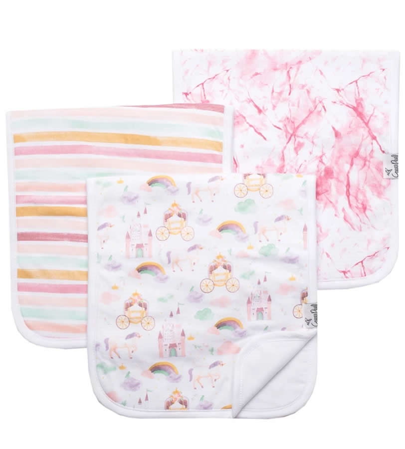 Copper Pearl Premium Burp Cloths, 3 Pack Enchanted