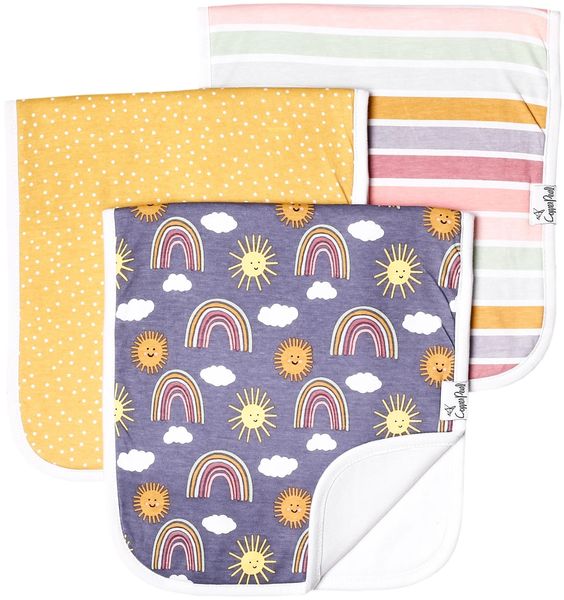 Copper Pearl Premium Burp Cloths, 3 Pack Hope