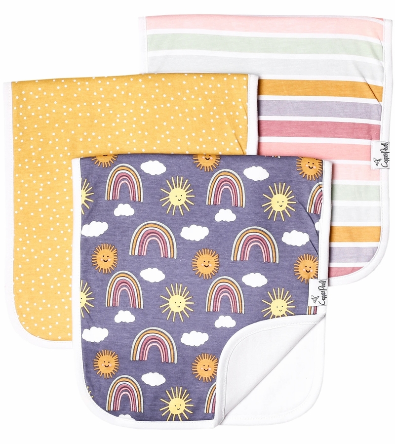 Copper Pearl Premium Burp Cloths, 3 Pack Hope