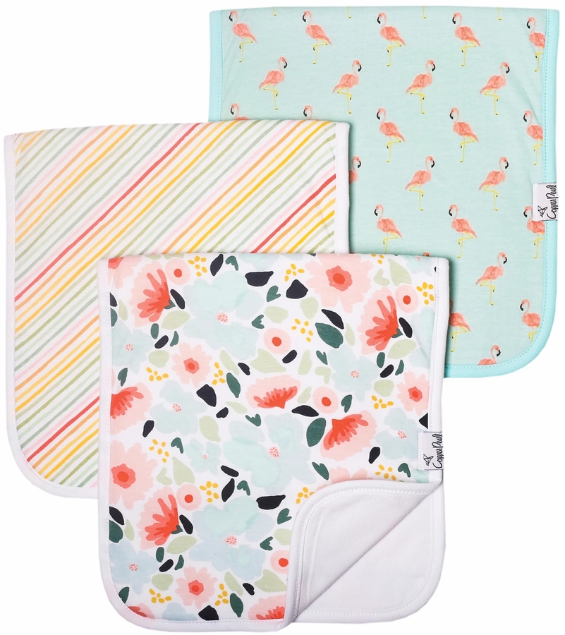 Copper Pearl Premium Burp Cloths, 3 Pack Leilani