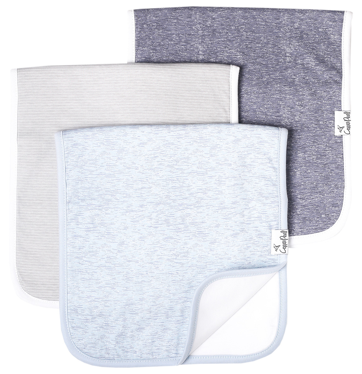 Copper Pearl Premium Burp Cloths, 3 Pack Lennon