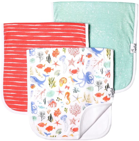 Copper Pearl Premium Burp Cloths, 3 Pack Nautical