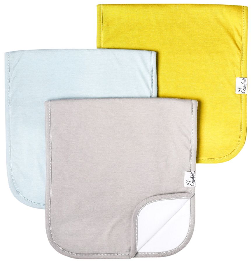 Copper Pearl Premium Burp Cloths, 3 Pack Stone