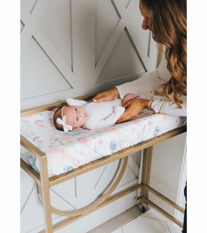 Copper Pearl Premium Knit Diaper Changing Pad Cover Bloom