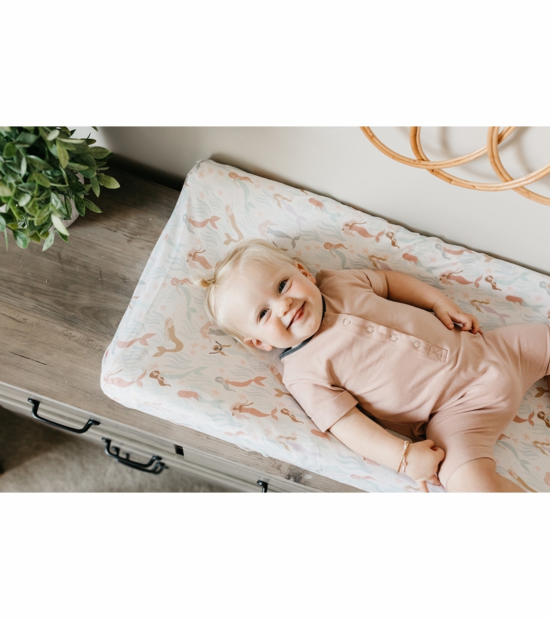 Copper Pearl Premium Knit Diaper Changing Pad Cover Coral