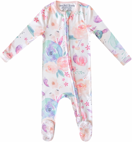 Copper Pearl Zip-up Footie - Bloom (12-18M)