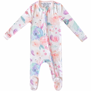 Copper Pearl Zip-up Footie - Bloom (6-12M)