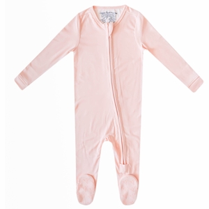 Copper Pearl Zip-up Footie - Blush (6-12M)