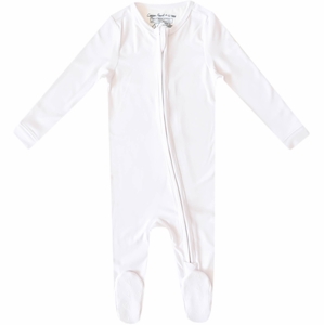 Copper Pearl Zip-up Footie - Dove (6-12M)