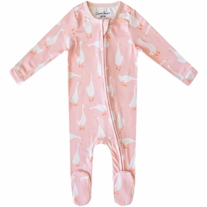 Copper Pearl Zip-up Footie - Goosie (18-24M)