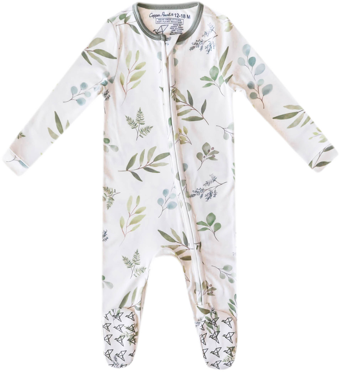 Copper Pearl Zip-up Footie - Haven (0-3M)