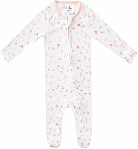 Copper Pearl Zip-up Footie, Mabel (0-3M)