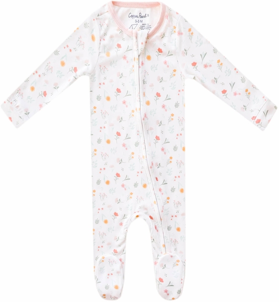 Copper Pearl Zip-up Footie - Mabel (3-6M)