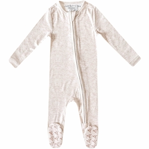 Copper Pearl Zip-up Footie - Oat (6-12M)