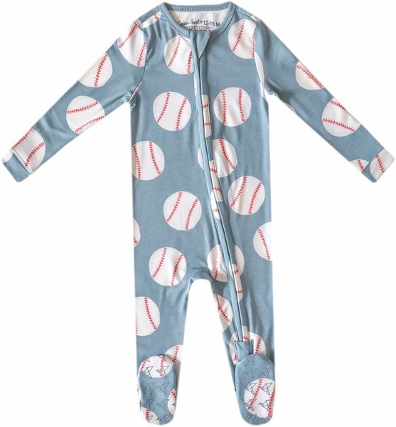 Copper Pearl Zip-up Footie, Slugger (0-3M)