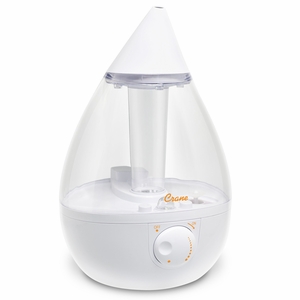 Crane 1 Gal. Drop Cool Mist Humidifier for Medium to Large Rooms - Clear & White