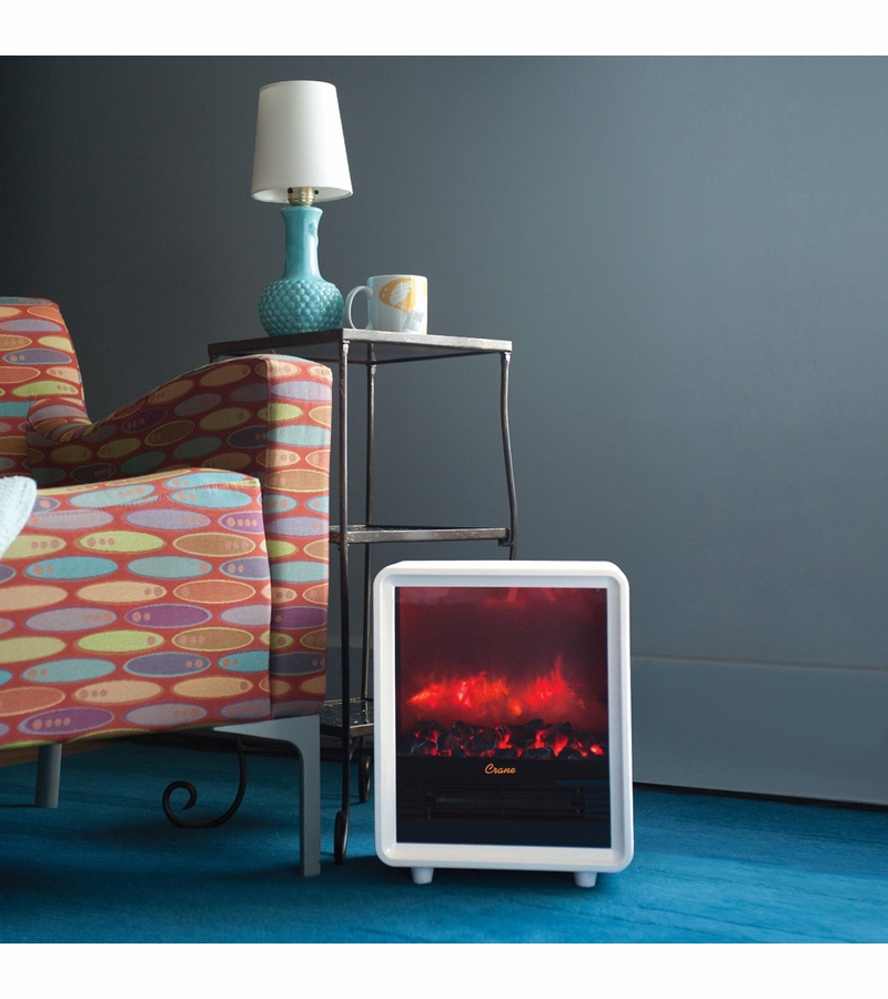 Crane Mini Fireplace Heater White