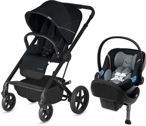 Cybex Balios S + Aton M SensorSafe Travel System - Lavastone Black/Pepper Black