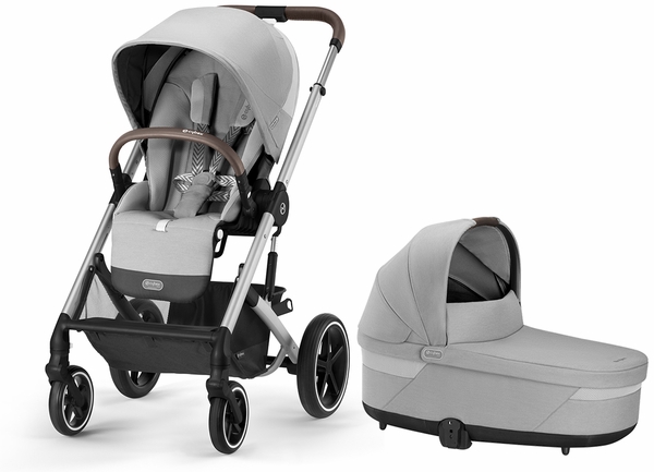 Cybex Balios S Lux 2 Stroller + Cot S Lux 2 Bundle - Silver Frame / Lava Grey