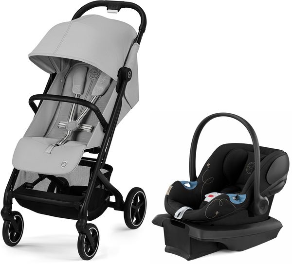 Cybex Beezy 2 + Aton G SensorSafe Travel System Bundle - Fog Grey / Moon Black