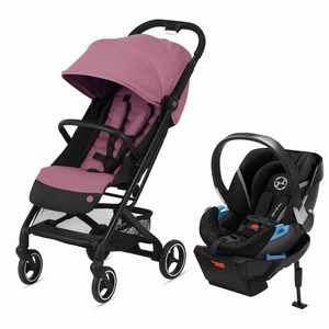 Cybex Beezy + Aton 2 Travel System Bundle - Magnolia Pink / Deep Black