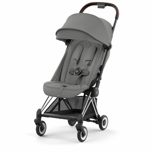 Cybex COYA Compact Stroller - Chrome / Dark Brown / Mirage Grey