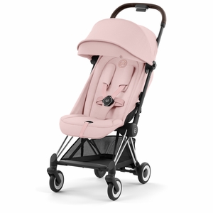 Cybex COYA Compact Stroller - Chrome / Dark Brown / Peach Pink