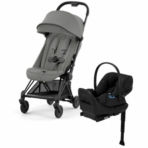Cybex COYA Compact Stroller + Cloud G Lux SensorSafe Travel System Bundle - Matte Black / Mirage Grey / Moon Black