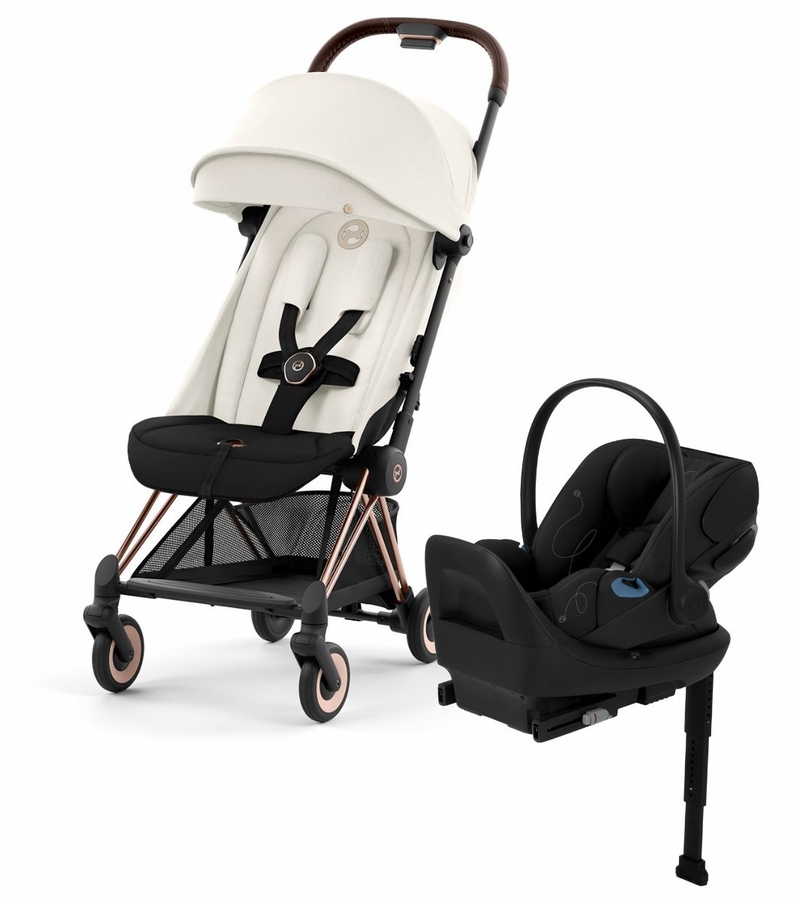 Cybex COYA Compact Stroller + Cloud G Lux SensorSafe Travel System Bundle Rose Gold / Off