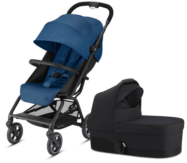 Cybex Eezy S+ 2 Compact Stroller + Cot S Bundle - Navy Blue / Deep Black