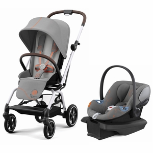 Cybex Eezy S Twist +2 V2 + Aton G SensorSafe Travel System Bundle - Lava Grey / Lava Grey