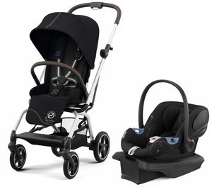 Cybex Eezy S Twist +2 V2 + Aton G SensorSafe Travel System Bundle - Moon Black / Moon Black