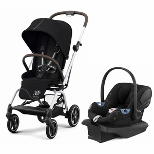 Cybex Eezy S Twist +2 V2 + Aton G SensorSafe Travel System Bundle - Moon Black / Moon Black