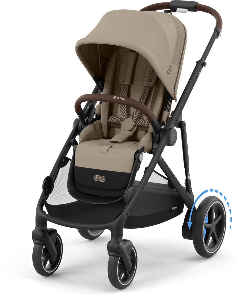 Cybex eGazelle Electronic Assist Stroller - Black Frame / Almond Beige