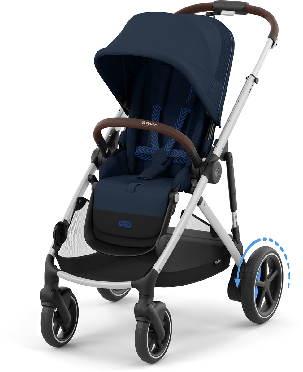 Cybex eGazelle Electronic Assist Stroller - Silver Frame / Ocean Blue