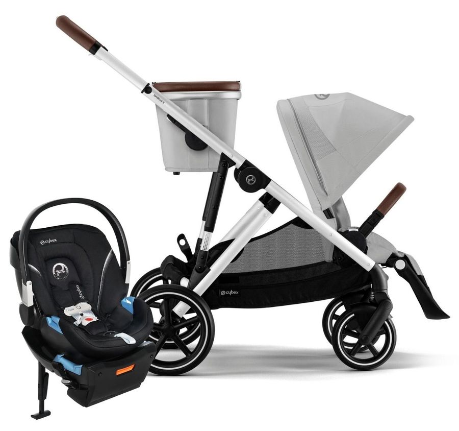 Cybex Gazelle S 2 + Aton 2 Travel System Bundle Silver Frame / Lava