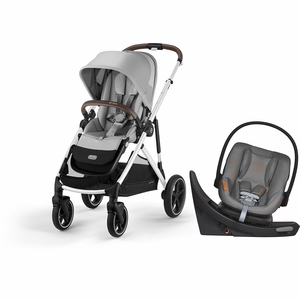 Cybex Gazelle S 2 + Aton G Swivel SensorSafe Travel System Bundle - Silver Frame / Lava Grey / Lava Grey